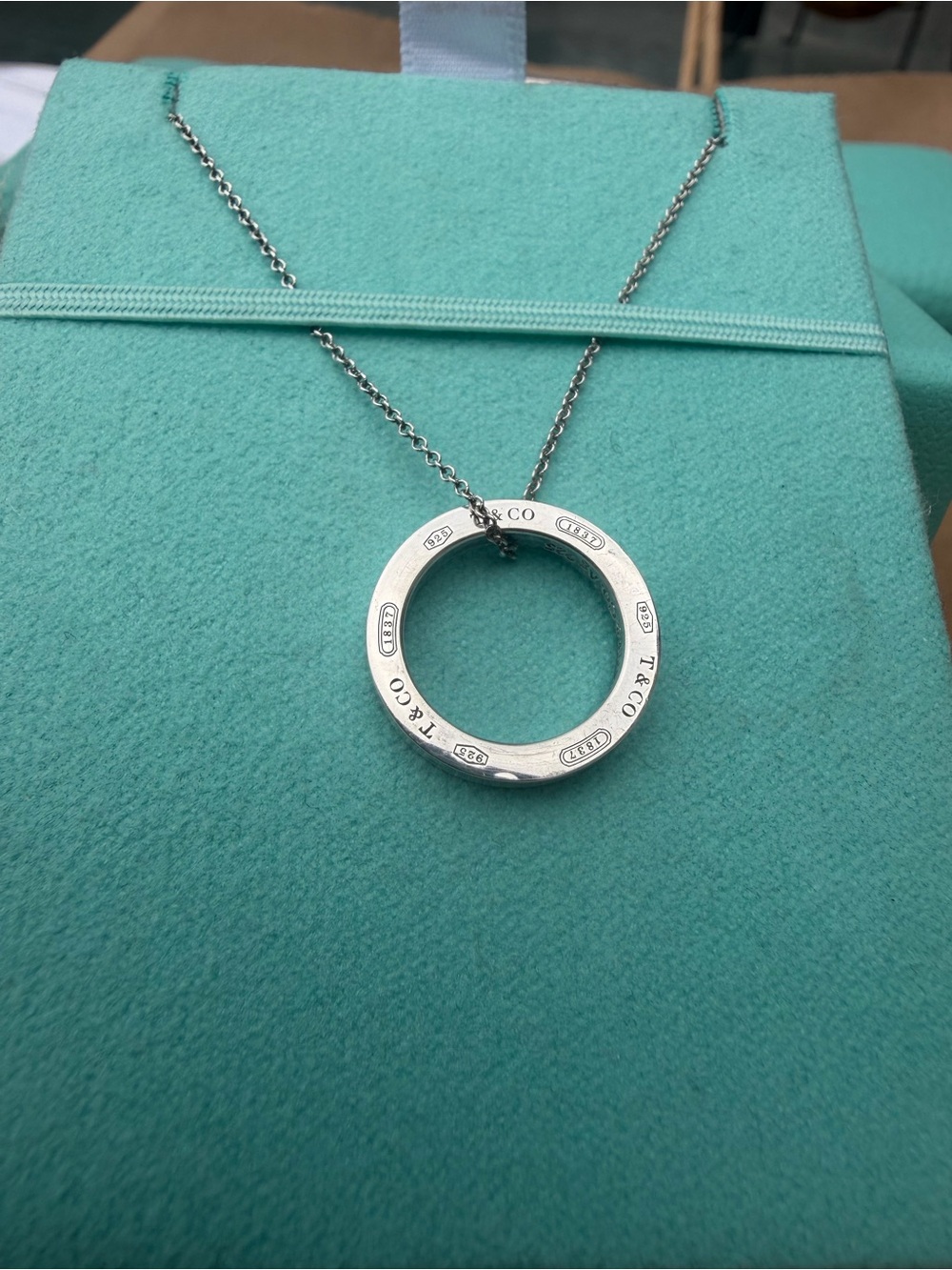 Tiffany & Co. Silver 1837 Circle Pendant Necklace